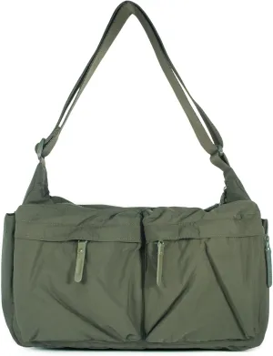 Canvas Tote Bag Messenger Bag,Large Hobo Shoulder Bag for Women or Men,Casual Nylon Crossbody Bag for College Work Daily