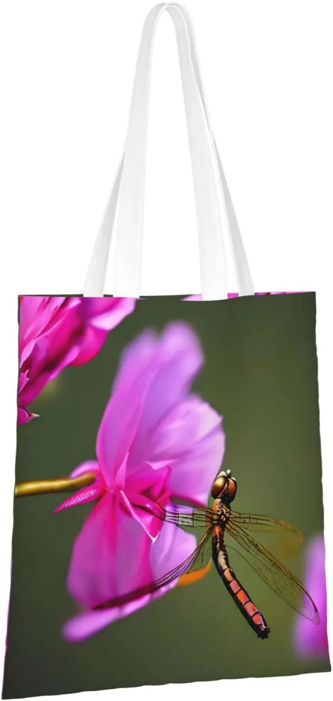 Canvas Tote Bags For Women,Tote Bag,Canvas Crossbody Bag For Office,Travel,Christmas Gift,Flower And Butterfly Print