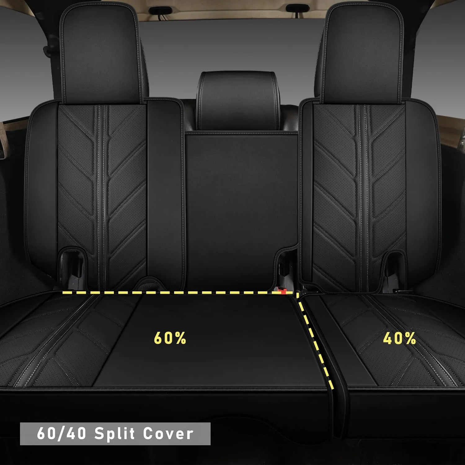 Car Seat Covers for Jeep Wrangler JK JL Fit 4 Door 2018-2024 JK JL Sahara Rubicon Unlimited Altitude Truck Waterproof Automotive Faux Leather Seat car Cushion Set(Black, Full Set)