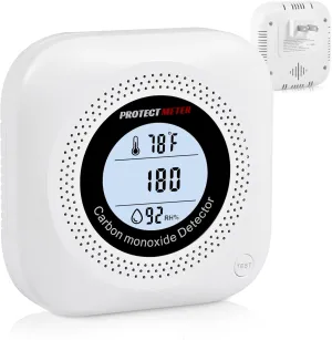 Carbon Monoxide Detectors, Temperature & Humidity Monitor (3-in-1) – Portable Carbon Monoxide detectors Plug in for Travel, CO Detector for Home, Hotel, RV with 110V-220V AC, White Color