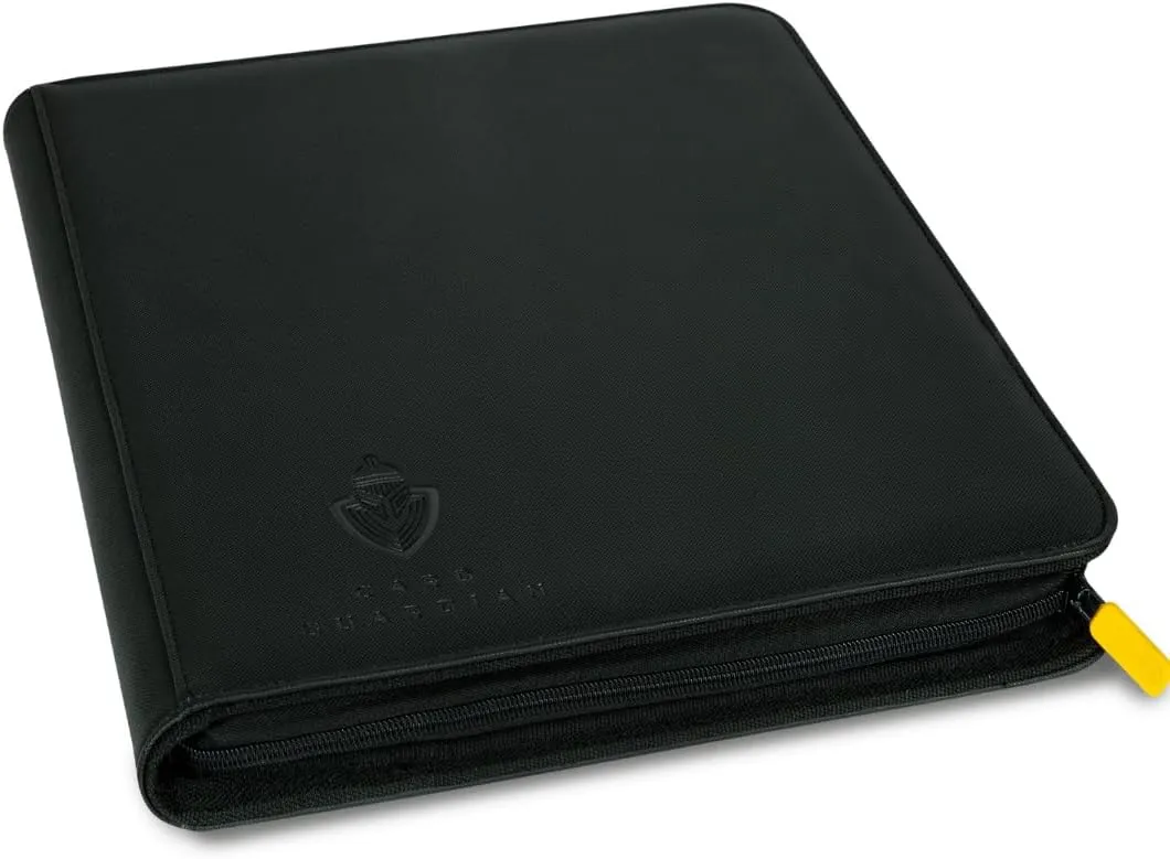 Card Guardian - 12 Pocket Premium Binder with Zipper for 480 Cards Trading Card Games TCG (Black) Perfect Card Binder Yugioh Cards MTG Binder Sports Card Binder