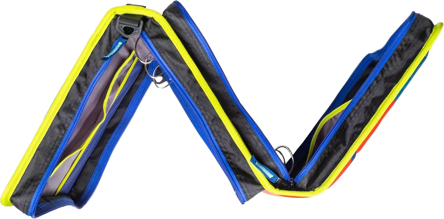 Case-it 6 Pack Z Shape Zipper Binder - Two Binders in One - Double Sided 1.5 Inch D-Ring - 500 Page Capacity - Comes with Shoulder Strap, Monster Design Z-176-ME-C-BLUR, Light Blue, Purple
