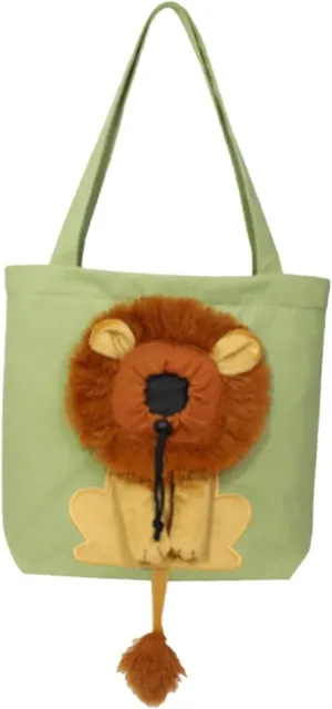 Cat Carriers Travel Transport Bag Comfortable Lion Shape Kennel Handbag Shoulder Bag Cute for Traveling Small Dogs Cats Puppy Kitten Kitty, Grey Large Bags(Color:Green Large)