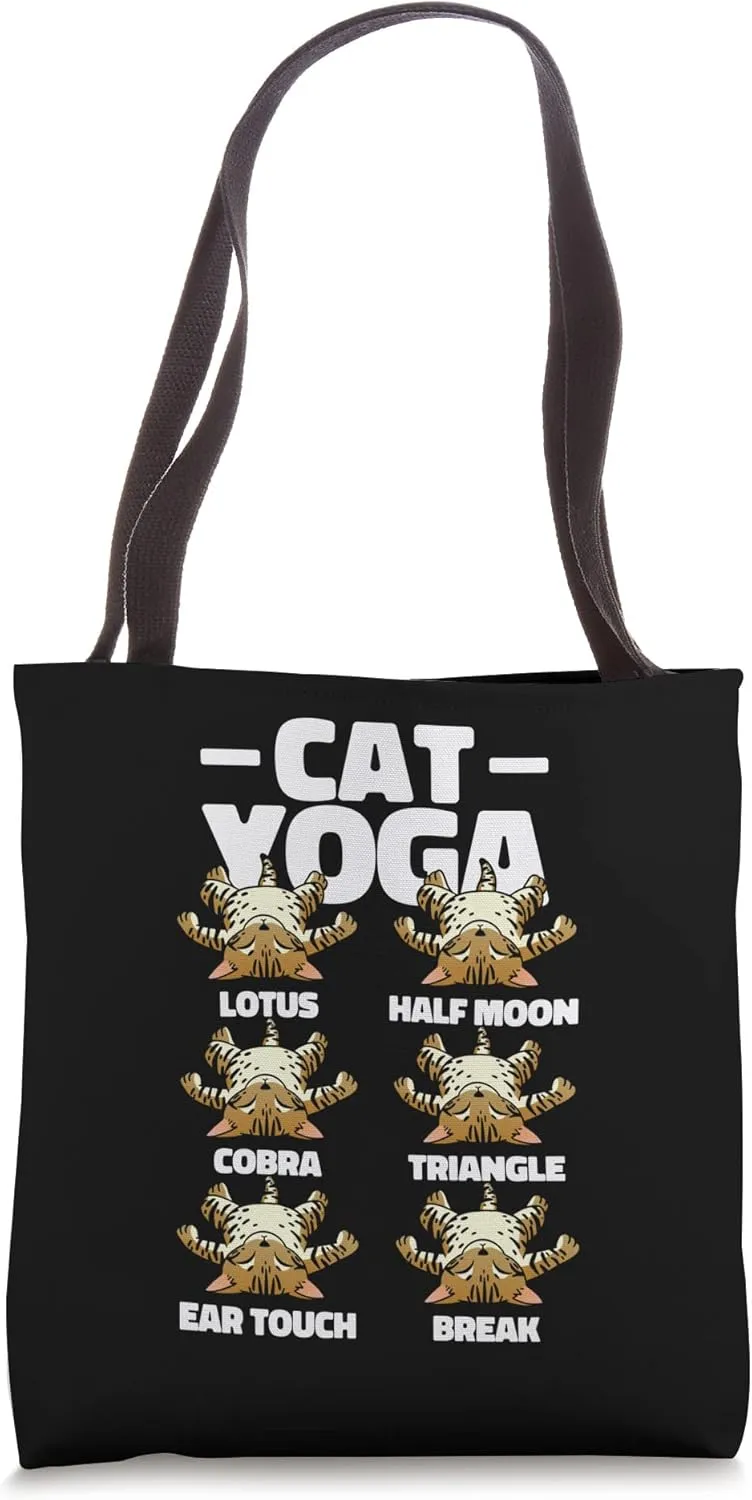 Cat Yoga Exercises Postures Meditation Namaste Training Tote Bag
