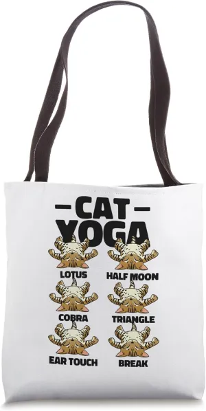 Cat Yoga Exercises Postures Meditation Namaste Training Tote Bag