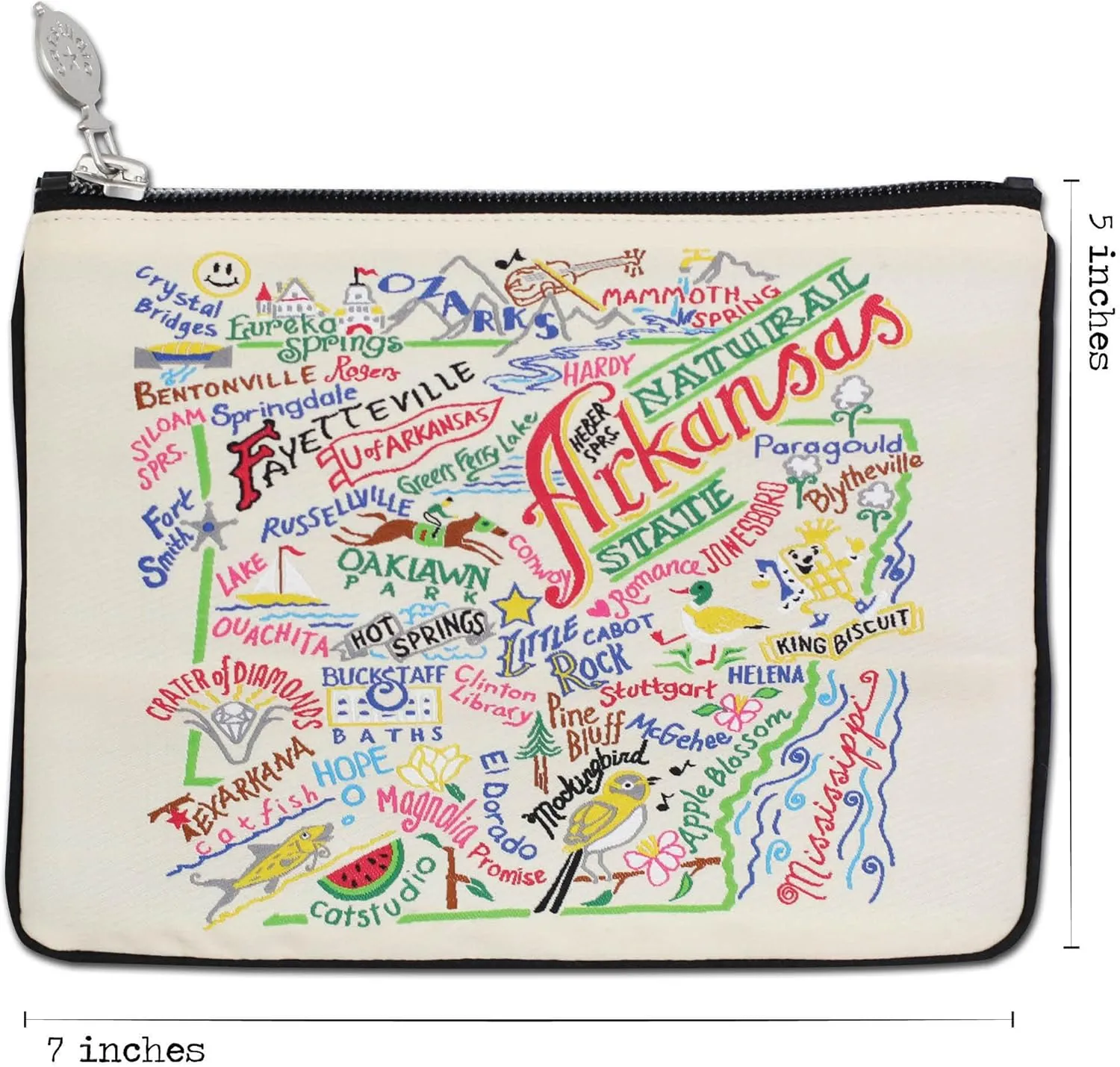 catstudio Arkansas Zipper Pouch Purse | Holds Your Phone, Coins, Makeup, Dog Treats, & Tech Tools