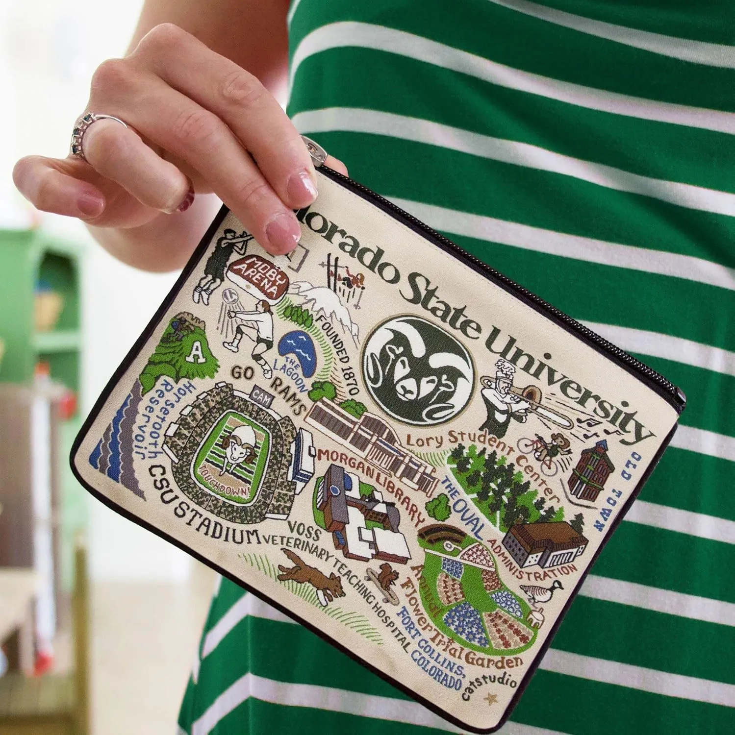 catstudio Colorado State University Collegiate Zipper Pouch Purse | Holds Your Phone, Coins, Makeup, Dog Treats, & Tech Tools
