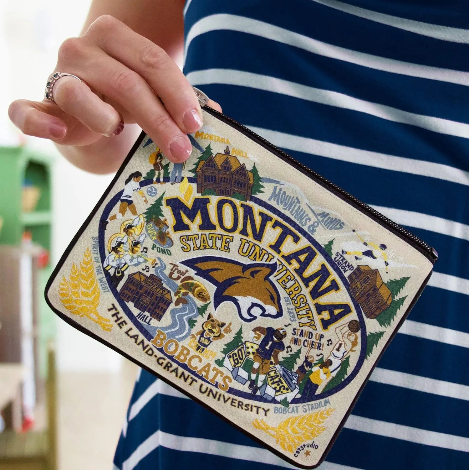 catstudio Montana State University Collegiate Zipper Pouch Purse | Holds Your Phone, Coins, Makeup, Dog Treats, & Tech Tools