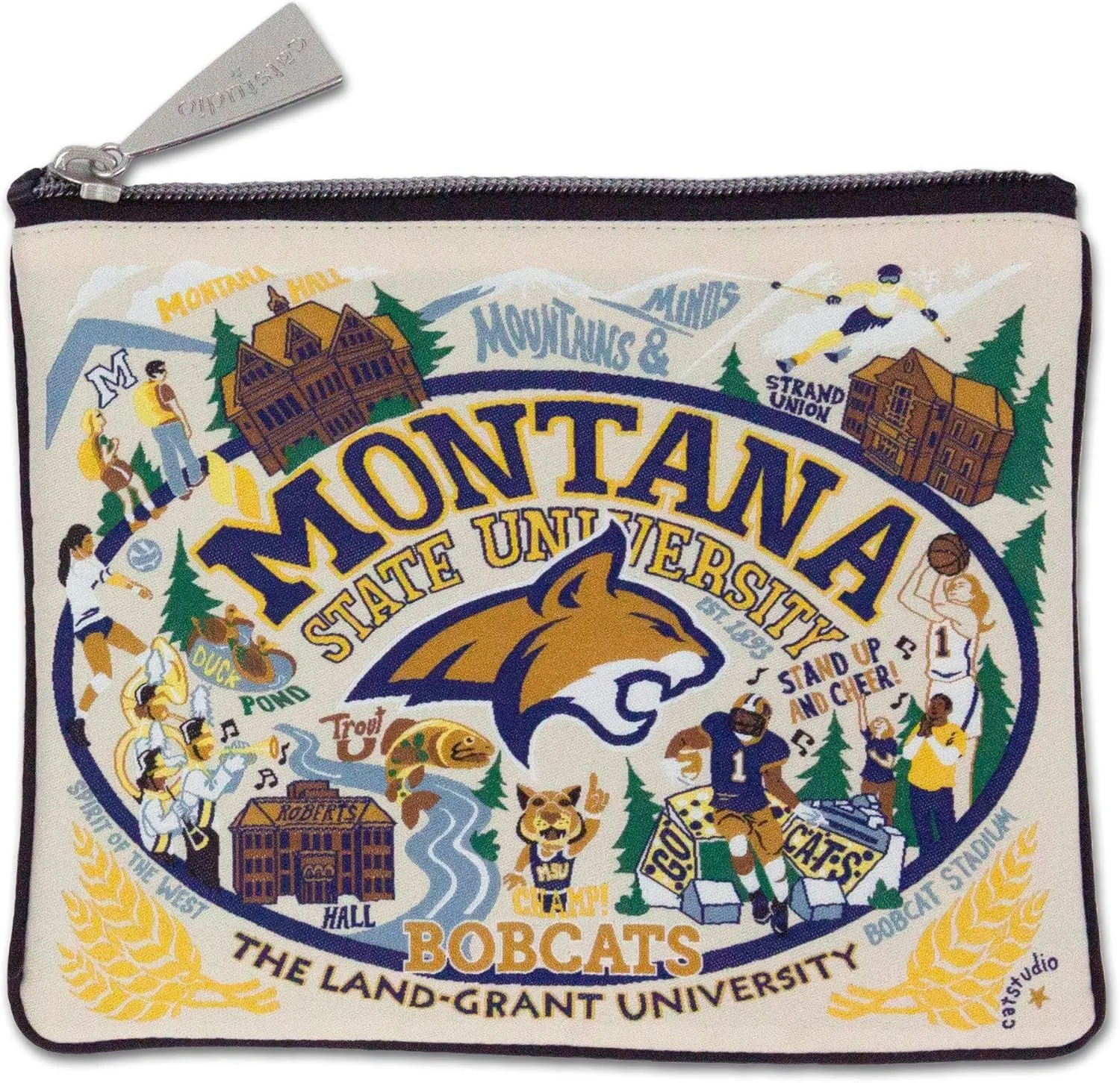 catstudio Montana State University Collegiate Zipper Pouch Purse | Holds Your Phone, Coins, Makeup, Dog Treats, & Tech Tools