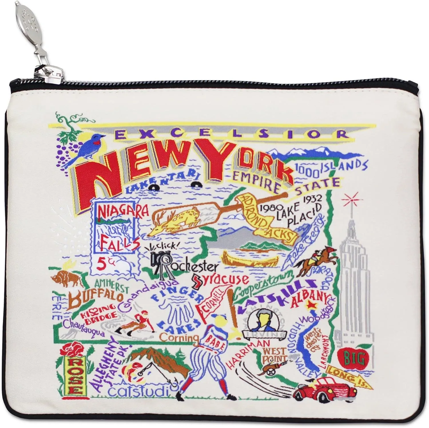 catstudio New York State Zipper Pouch Purse | Holds Your Phone, Coins, Makeup, Dog Treats, & Tech Tools