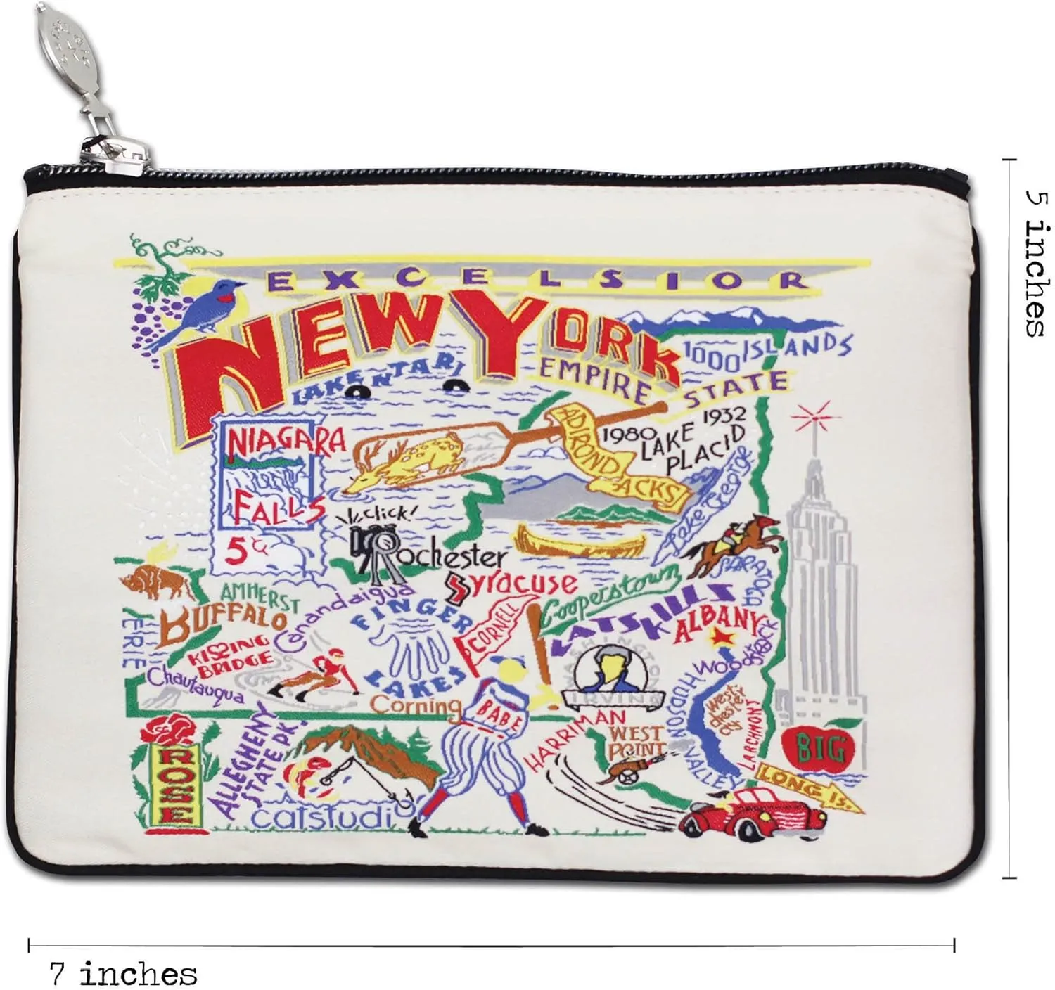 catstudio New York State Zipper Pouch Purse | Holds Your Phone, Coins, Makeup, Dog Treats, & Tech Tools
