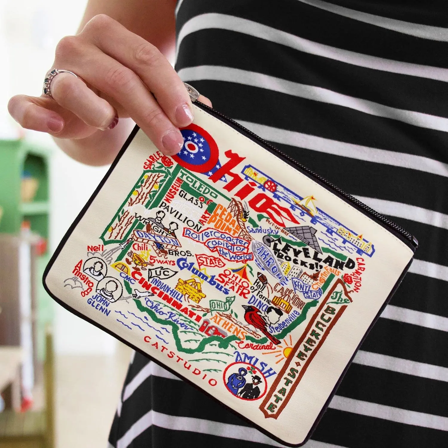 Catstudio Ohio Zipper Pouch Purse | Holds Your Phone, Coins, Makeup, Dog Treats, & Tech Tools
