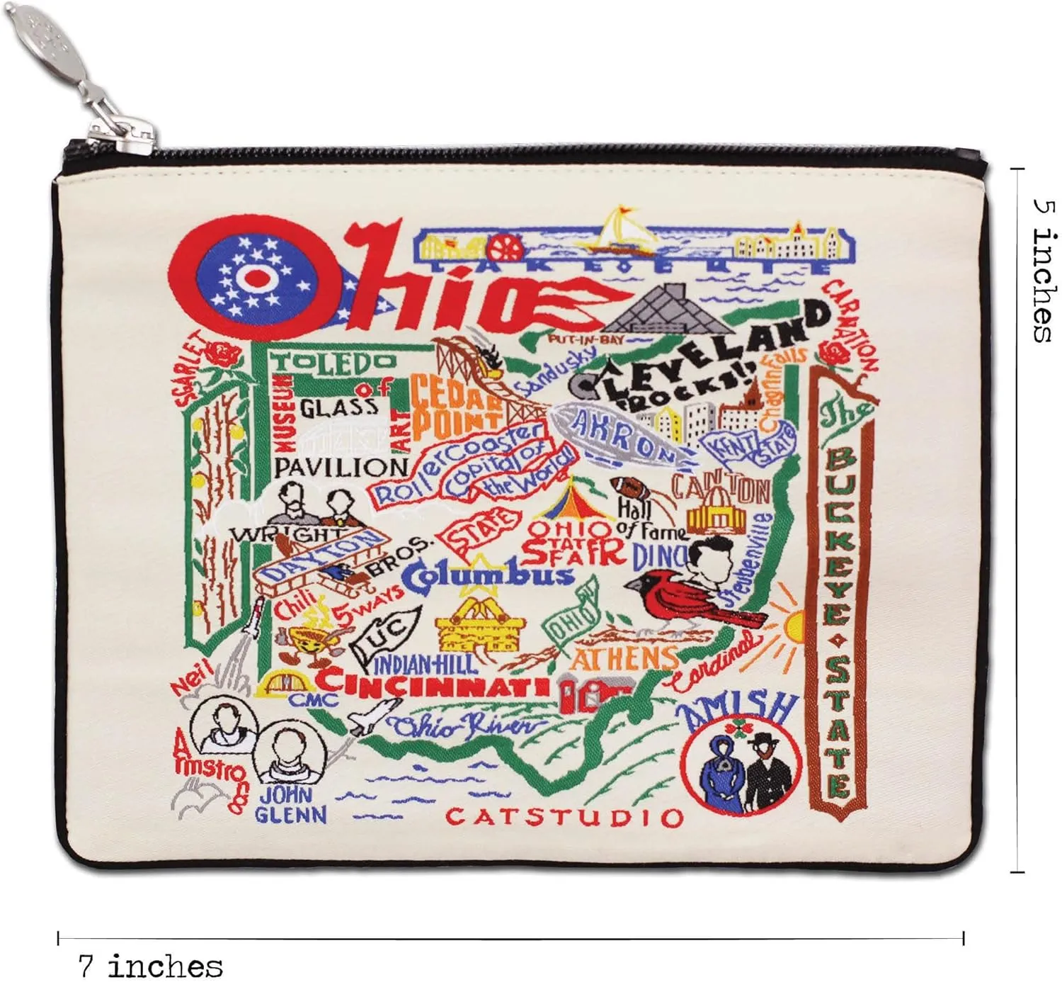 Catstudio Ohio Zipper Pouch Purse | Holds Your Phone, Coins, Makeup, Dog Treats, & Tech Tools