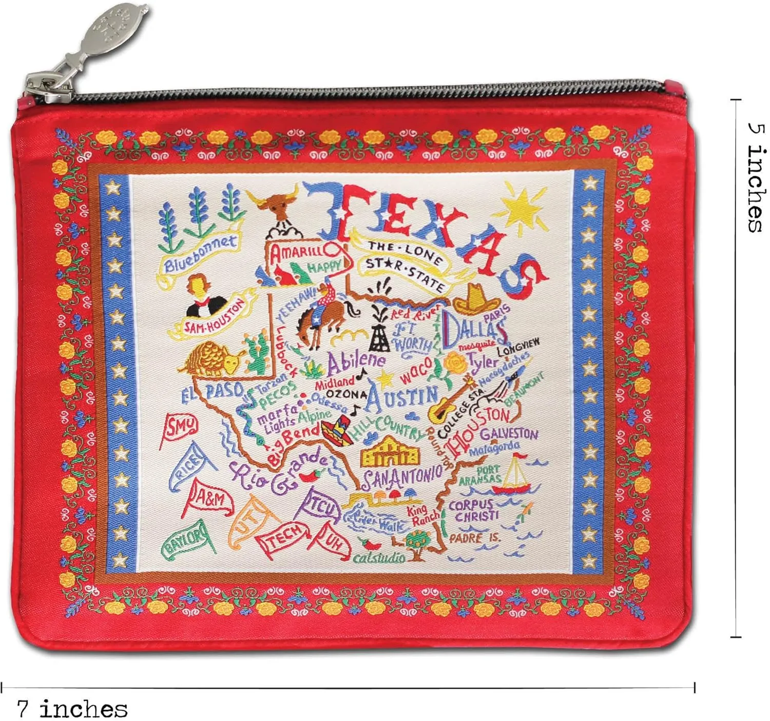 catstudio Pattern Texas Zipper Pouch Purse | Holds Your Phone, Coins, Makeup, Dog Treats, & Tech Tools