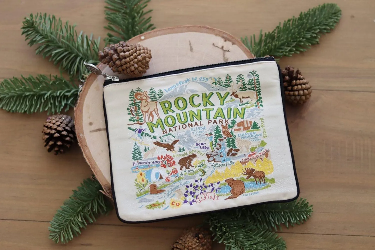 catstudio Rocky Mountain National Park Zip Pouch - Natural | 5" x 7"