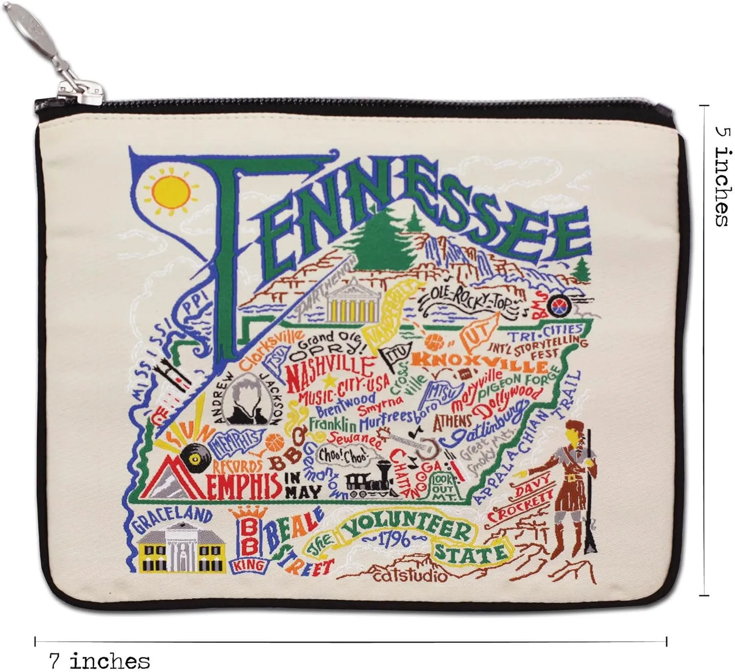 Catstudio Tennessee Zipper Pouch Purse | Holds Your Phone, Coins, Makeup, Dog Treats, & Tech Tools