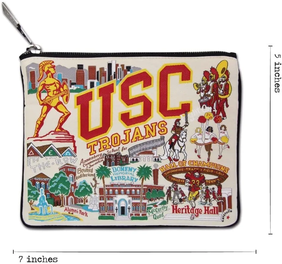 catstudio University of Southern California (USC) Collegiate Zipper Pouch Purse | Holds Your Phone, Coins, Makeup, Dog Treats, & Tech Tools
