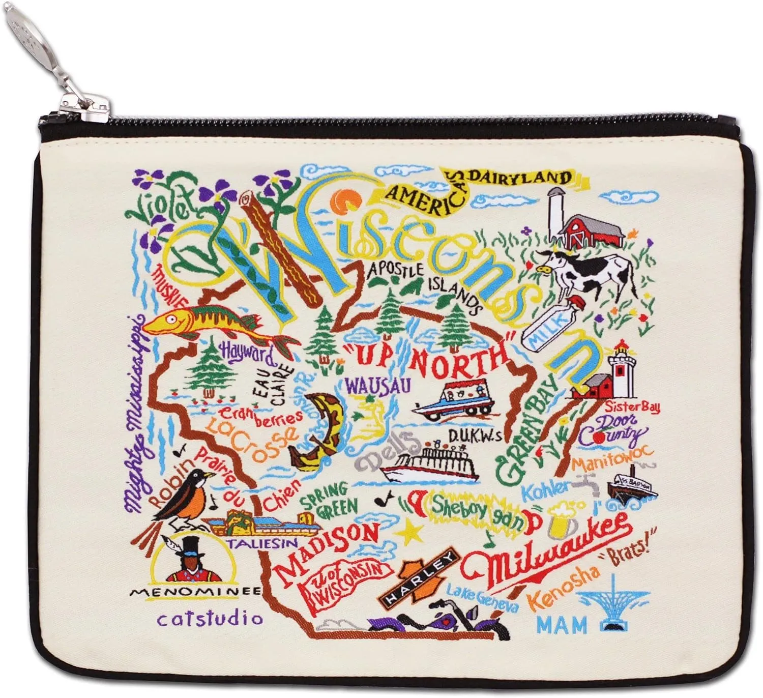 catstudio Wisconsin Zipper Pouch Purse | Holds Your Phone, Coins,Makeup, Dog Treats, & Tech Tools