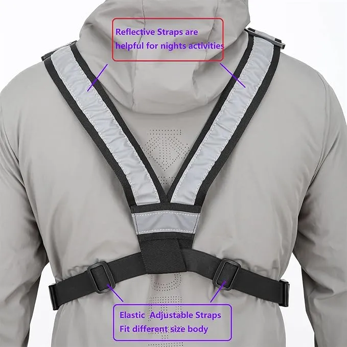 Chest Bag Vest Rig For Two Way Radio Walkie Talkie Universal Hands Freely Front Chest Pack Radio Holster With Phone Holder Hiphop Harness Bag (Coal)