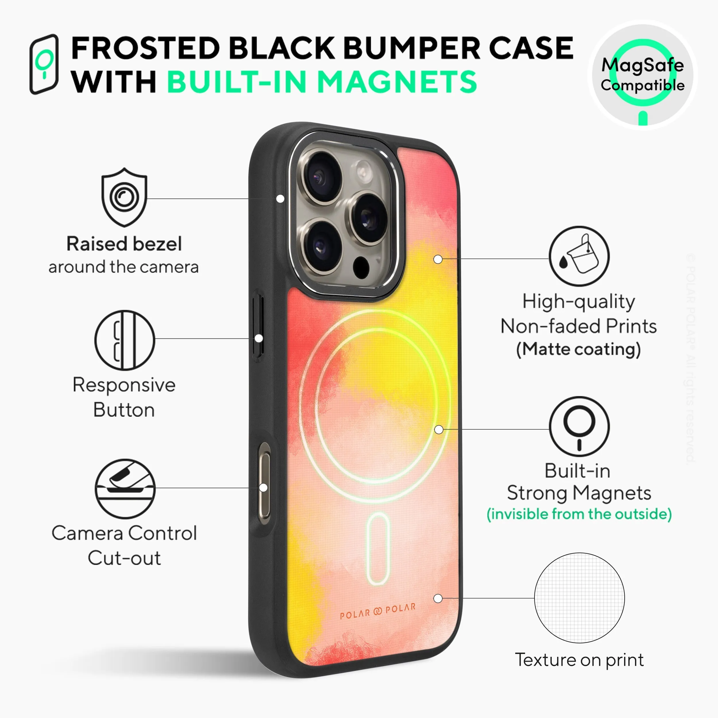 Clouds in Fall - iPhone 16 Pro Max Frosted Black Bumper MagSafe Case