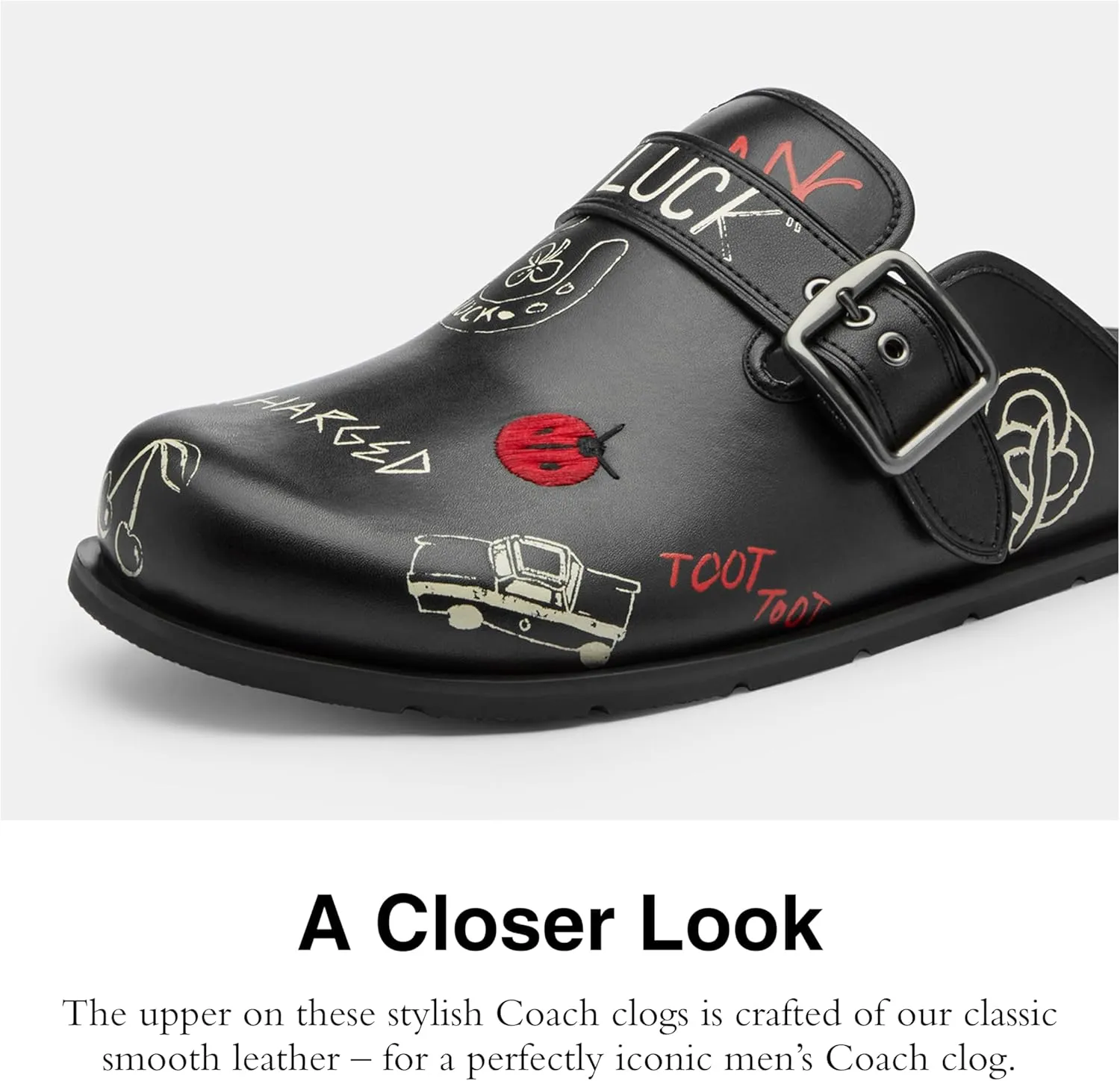 Coach Men's Buckle Clog with Sketch Print