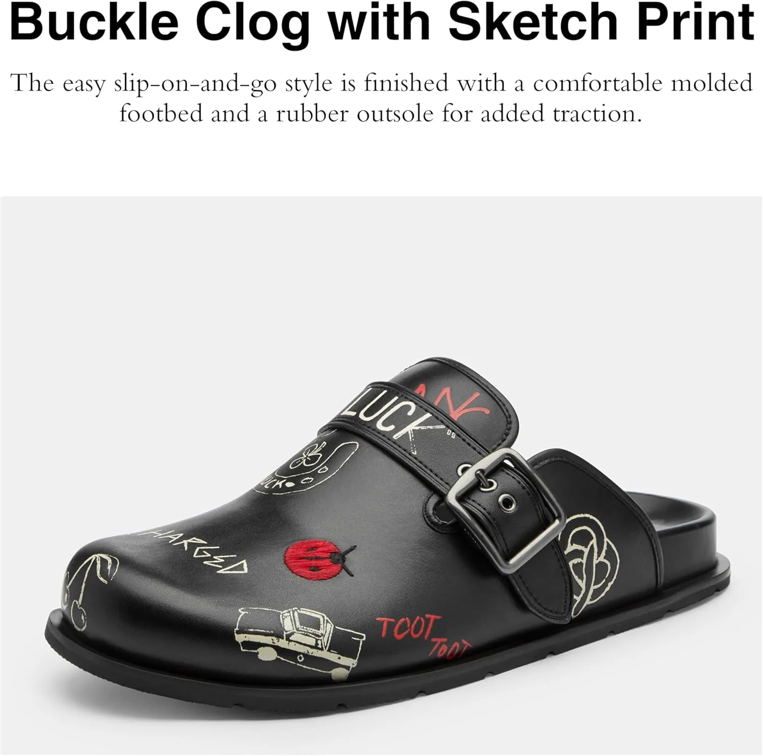 Coach Men's Buckle Clog with Sketch Print
