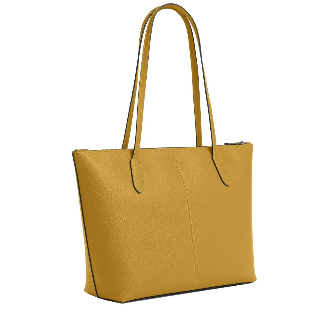 Coach Zip Top Tote Bag in Crossgrain Leather in Flax 2 4454