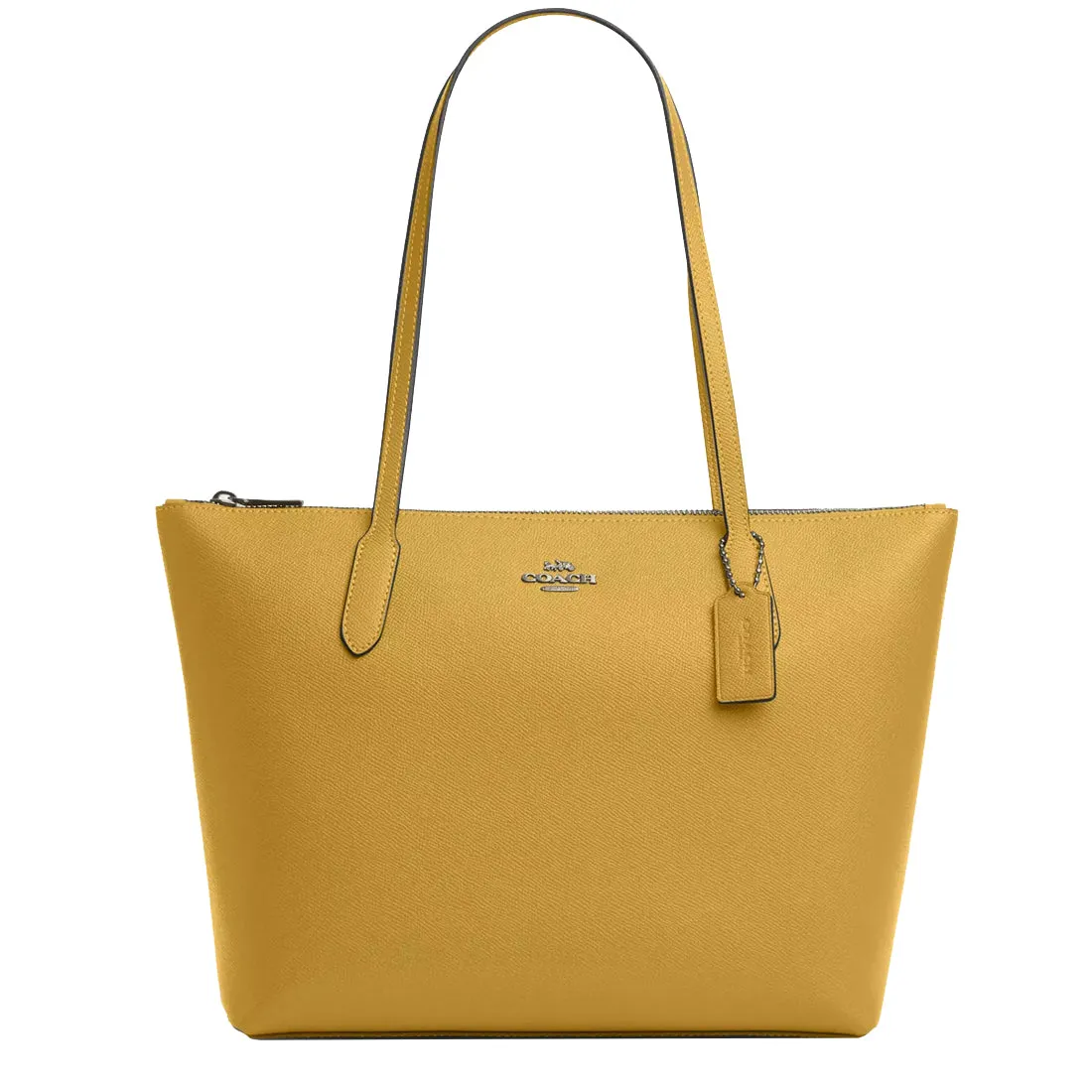 Coach Zip Top Tote Bag in Crossgrain Leather in Flax 2 4454
