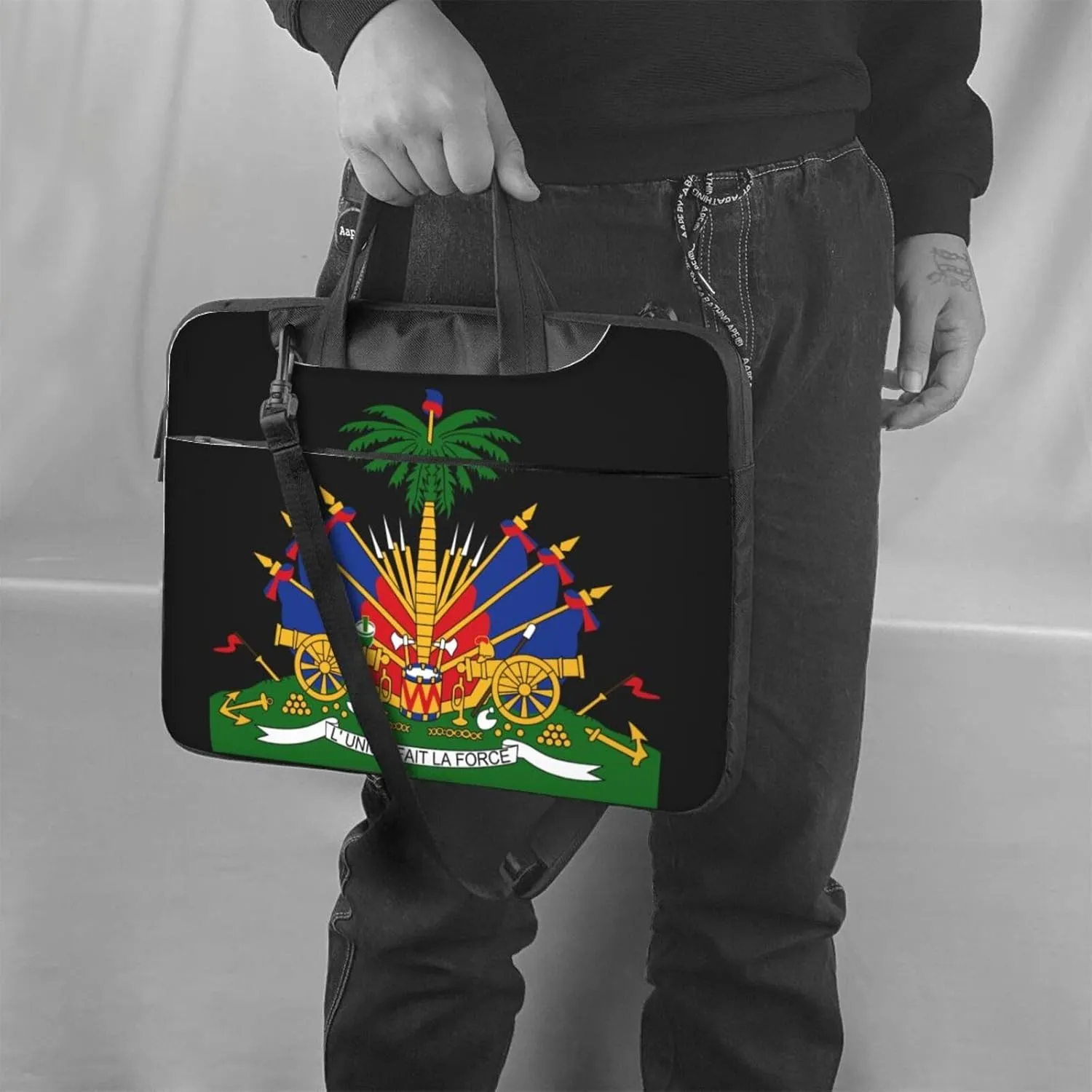 Coat Of Arms Of Haiti 3d Pattern Laptop Bag Shoulder Bag Computer Notebook Briefcase Messenger Bag
