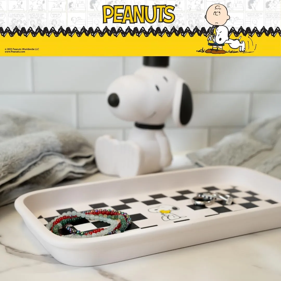 Collectibles Peanuts Snoopy Checkered Trinket Tray Jewelry Dish (Officially Licensed Product) by Franco
