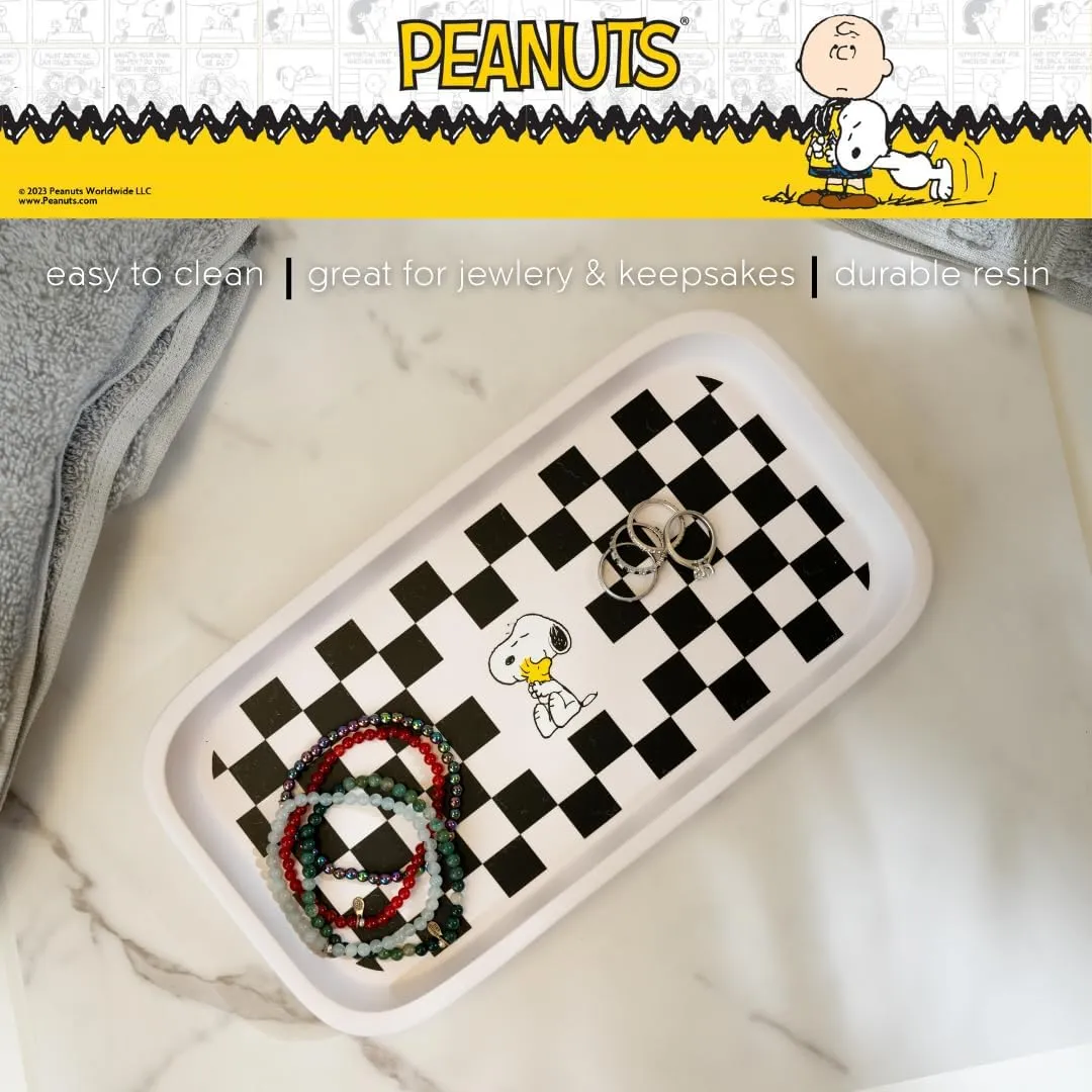 Collectibles Peanuts Snoopy Checkered Trinket Tray Jewelry Dish (Officially Licensed Product) by Franco