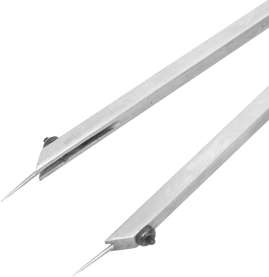 Compact Carbon Steel Double Needed Spacing Compass for Exact Marking The Line in Leather Production