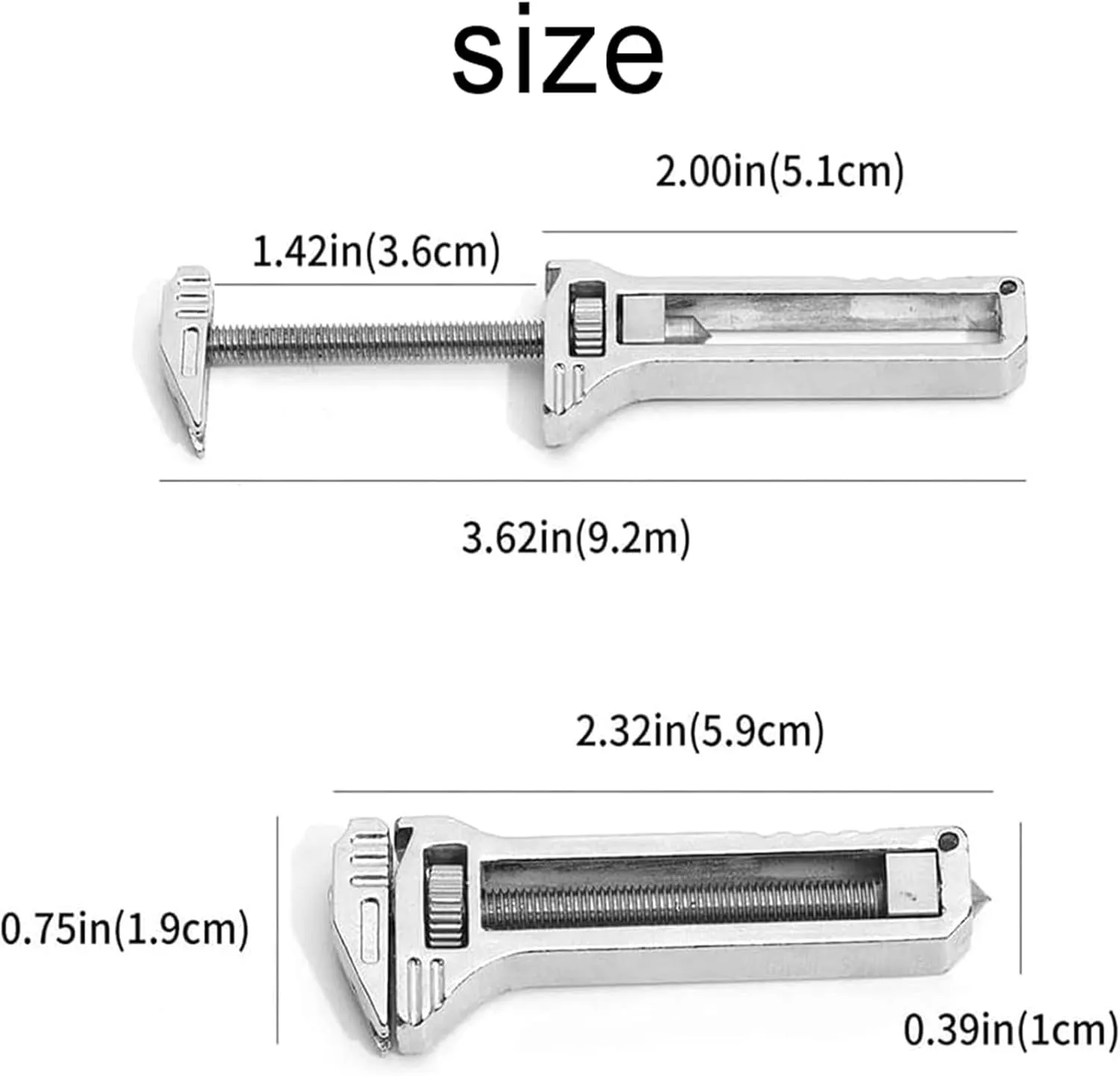 Compact Titanium Multitool, Compact Titanium Multitool Wrench, Multifunctional Adjustable Wrench Alloy Tool, Mini Portable Bottle Opener, For Outdoor Camping Hiking Backpacking Repairing (4, silver)