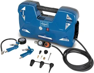 Compressor Air Case (1100 W, 2 L, 8 Bar, Suction Power 180 L/min, Oil-Free, Portable and Mobile) Mini Compressor Tools with 12-Piece Accessory Set
