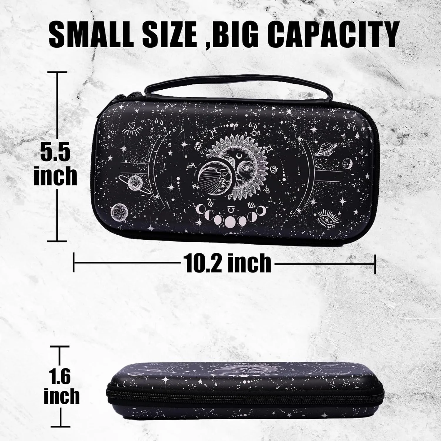 Constellation Magic Moon Sun Carry Case Compatible With Nintendo Switch Lite And Switch Oled, Hard Portable Travel Storage Bag For Accessories Console