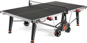 CORNILLEAU - 600X Outdoor Table Tennis Table - Folding & Compact - Weather and Schockproof - 7mm Laminate Top - Cup Holder - Point Counters - Ball Storage & Dispensers - Blue or Black