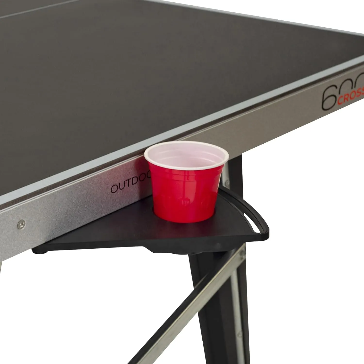 CORNILLEAU - 600X Outdoor Table Tennis Table - Folding & Compact - Weather and Schockproof - 7mm Laminate Top - Cup Holder - Point Counters - Ball Storage & Dispensers - Blue or Black