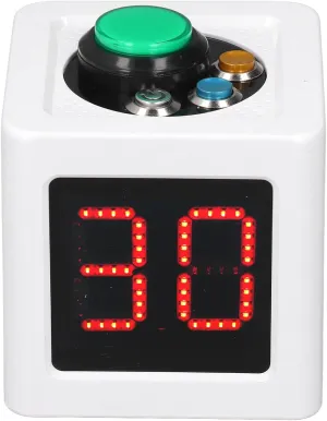 Countdown Stopwatch, Cube Timer 1.4in HD Display Adjustable Brightness with Alarm for Private Poker (White)