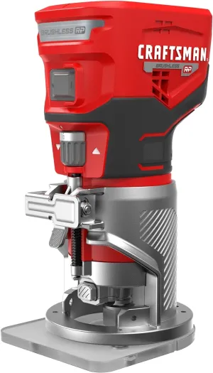 CRAFTSMAN V20 Router Tool, Cordless, Variable Speed, Fixed Base Router with Depth Adjustment, Bare Tool Only (CMCW400B)