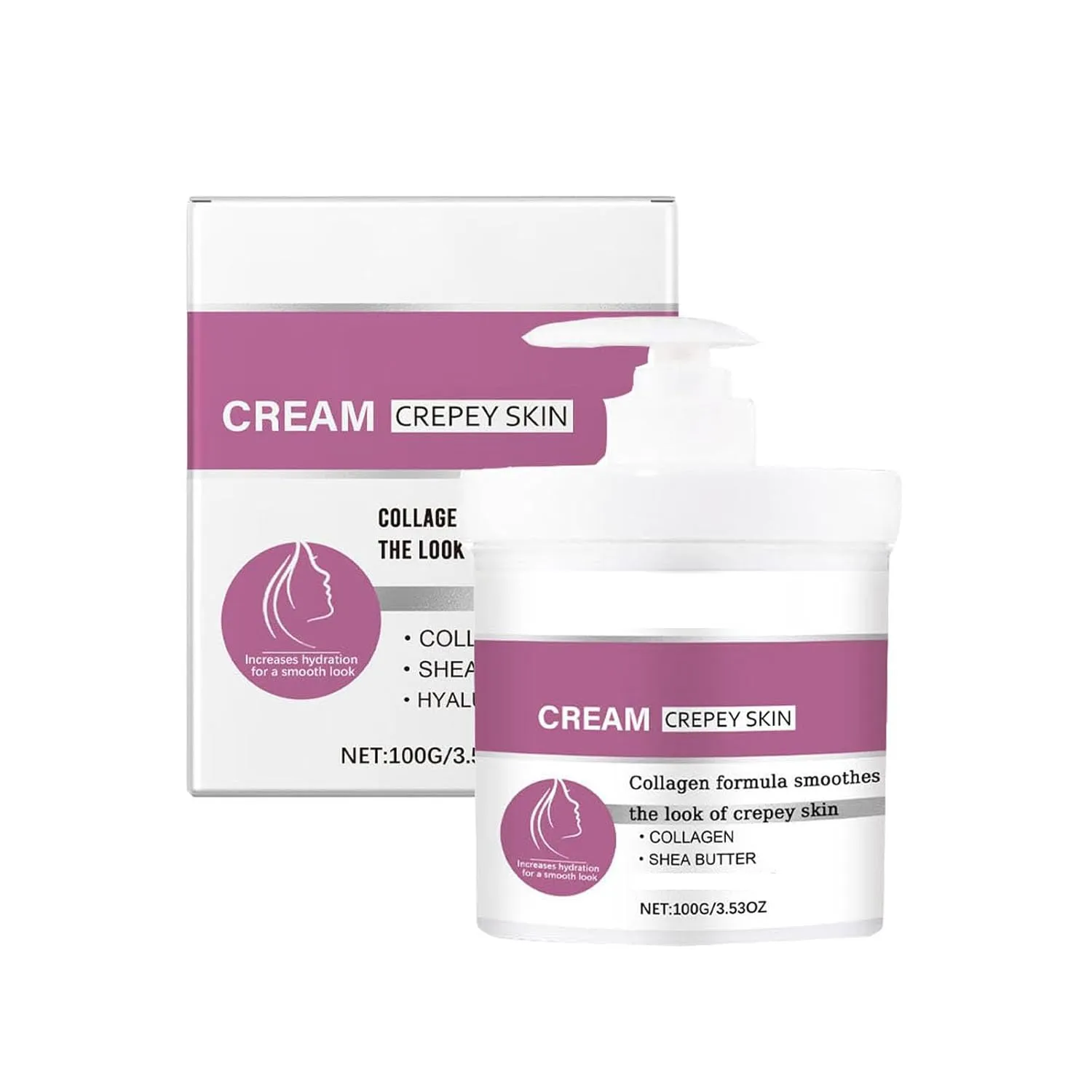 Crepey Skin Cream Wrinkle Smoothing Cream With Collagen, Improves Elasticity Pumps Saggy Skin for Body, Neck, Hands, Face (1PCS)