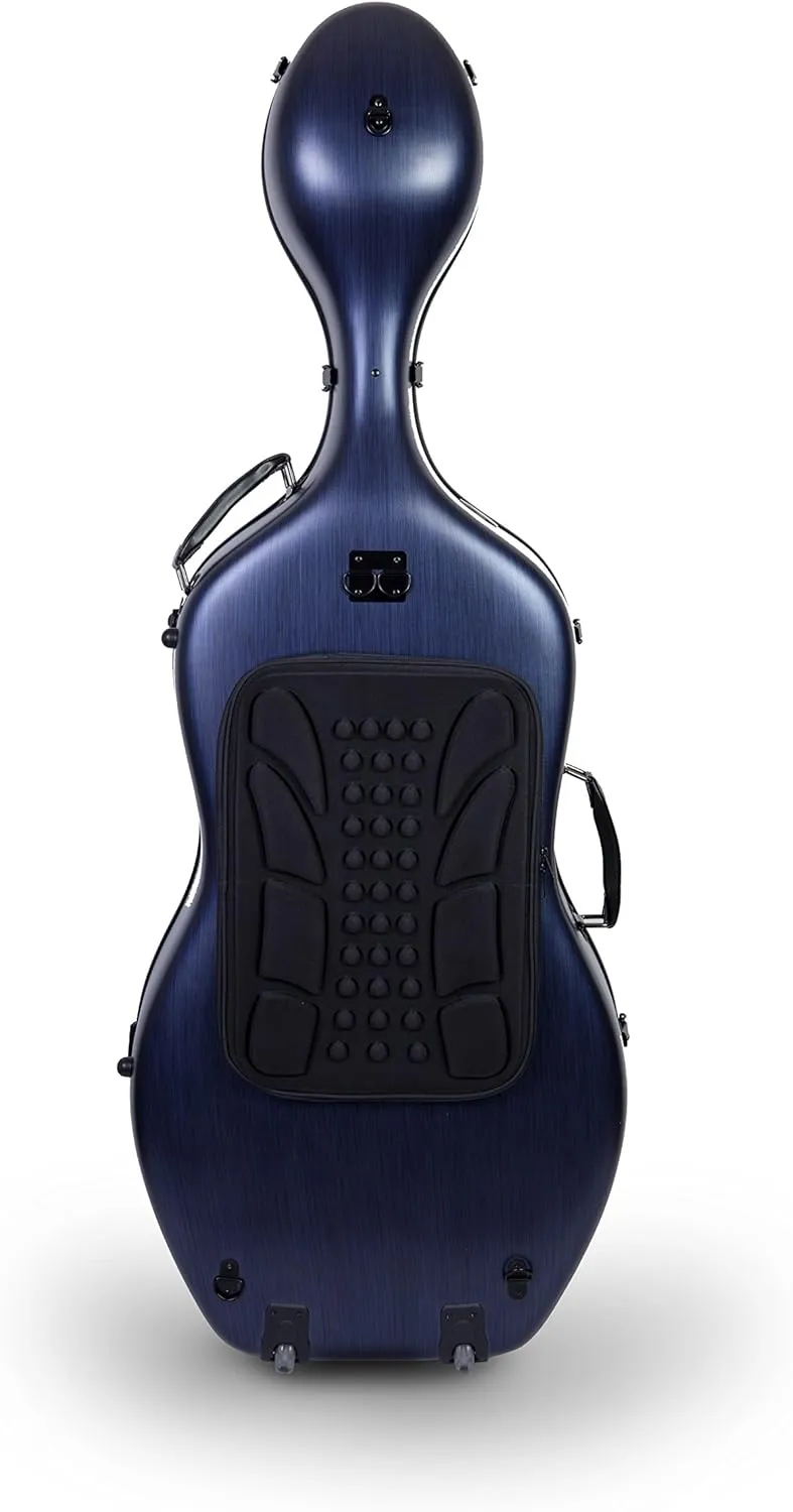 Crossrock Cello Case 4/4 Size, Lightweight Poly Carbon Composite, Backpack Available (Blue)