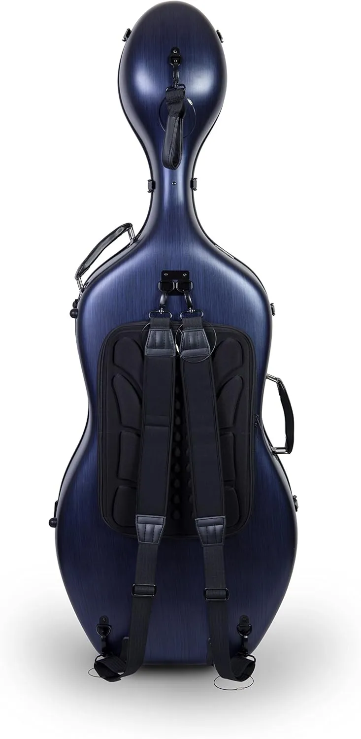 Crossrock Cello Case For 4/4 Full Size With Backpack and Wheels，Poly Carbon Composite in Blue(CRF1000CEFBLHT)