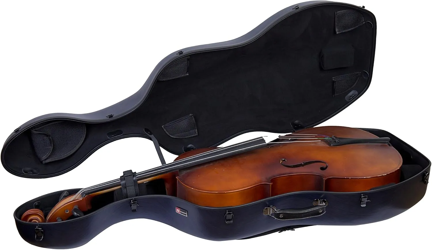 Crossrock Cello Case For 4/4 Full Size With Backpack and Wheels，Poly Carbon Composite in Blue(CRF1000CEFBLHT)