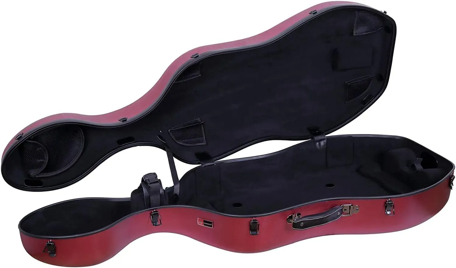 Crossrock Poly Carbon Composite Case fits for 3/4 Size Cello with Backpack and Wheels in Red(CRF102CETRDHT) (CRF1020CETRDHT)
