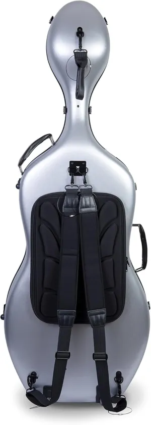 Crossrock Poly Carbon Composite Case fits for 3/4 Size Cello with Backpack and Wheels in Silver(CRF102CETSLHT) (CRF1020CETSLHT)
