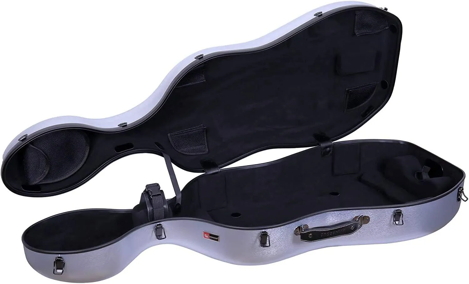 Crossrock Poly Carbon Composite Case fits for 3/4 Size Cello with Backpack and Wheels in Silver(CRF102CETSLHT) (CRF1020CETSLHT)