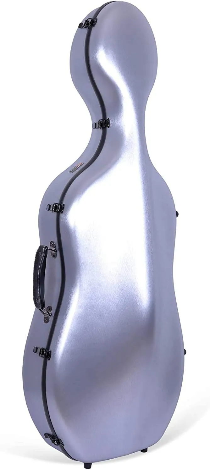 Crossrock Poly Carbon Composite Case fits for 3/4 Size Cello with Backpack and Wheels in Silver(CRF102CETSLHT) (CRF1020CETSLHT)