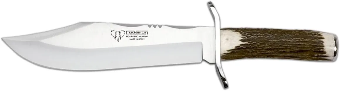 Cudeman 294-C Hunting Knife, with Deer Handle, Bowie Knife for Sports use, 9.25 inches Blade Camping Tool for Fishing, Hunting, Sports Activity   Multifunction Gift Card