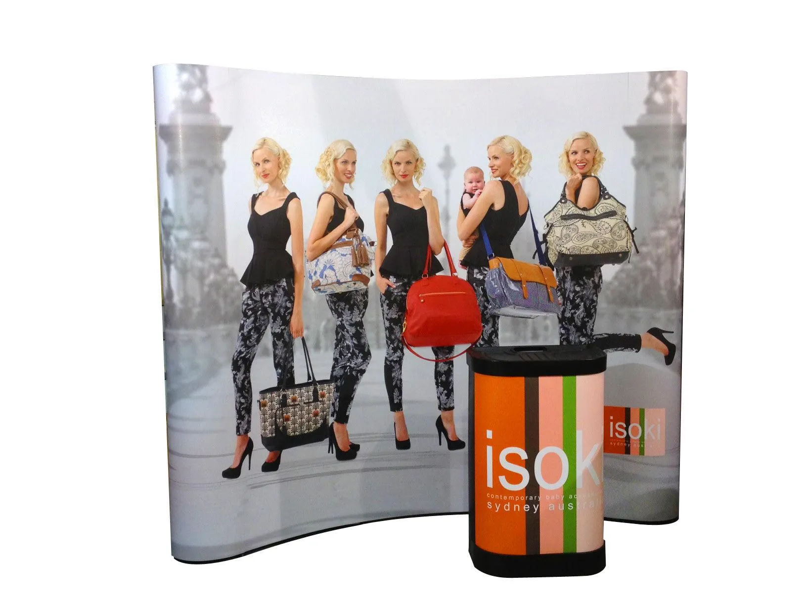 Curved Pop-Up Display Stand with Graphics, Lights and Transport Case (3x2m - 3x5m)