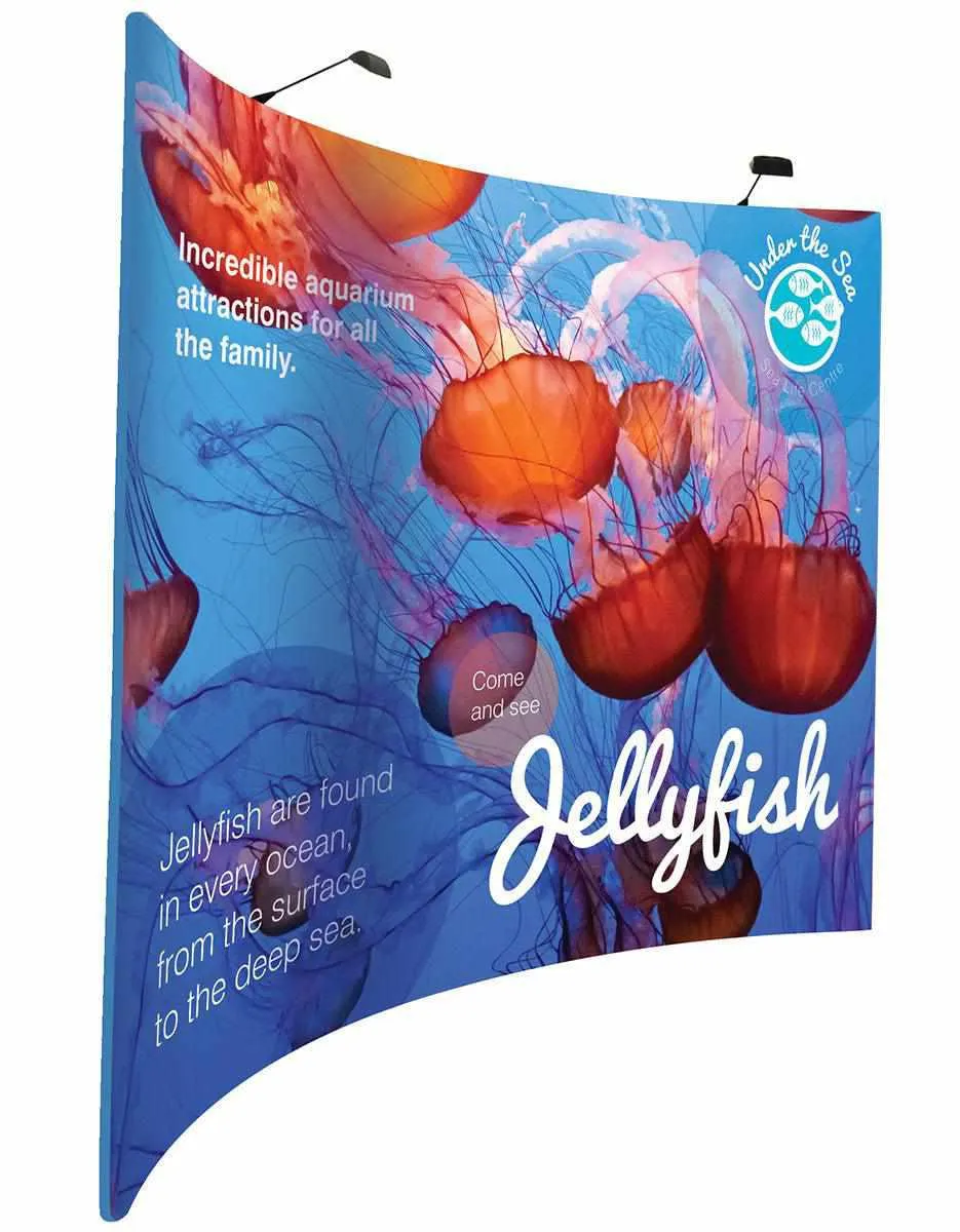 Curved Stretch Fabric Display Stand (Including Printed Graphic)